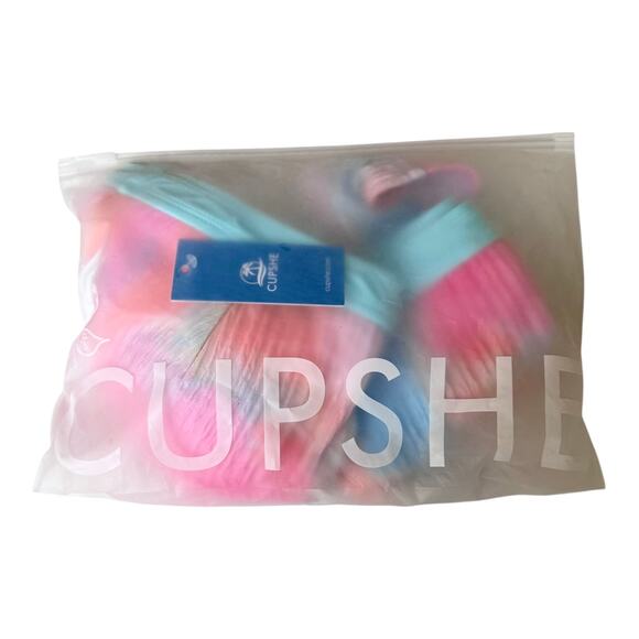 NEW Cupshe SWIMSUIT Womens MED Cotton Candy Tie Dye 2-Piece Bikini Set Mid Rise - Picture 8 of 13